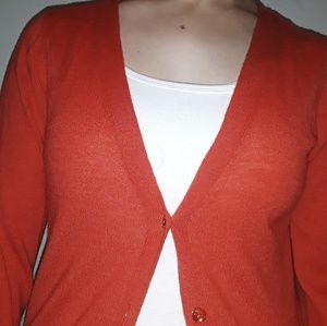 The Limited Orange Sweater Cardigan